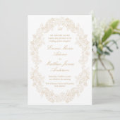 Sophisticated Klassiek Schrift Champagne Bruiloft Kaart (Staand voorkant)