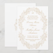 Sophisticated Klassiek Schrift Champagne Bruiloft Kaart (Voorkant / Achterkant)