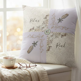 Sophisticated Lavender Cozy Book Lovers Accent Kussen
