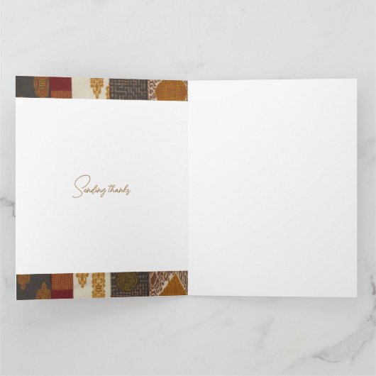 Sophisticated Luxe Afrikaans Caribisch Azië Bedankkaart (Binnen)