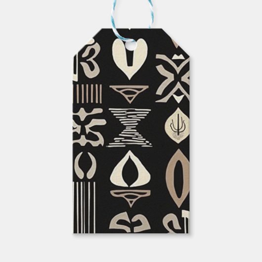 Sophisticated Luxury African Caribbean Mudcloth Cadeaulabel (Voorkant)