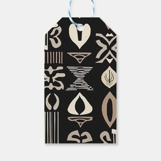 Sophisticated Luxury African Caribbean Mudcloth Cadeaulabel (Achterkant)