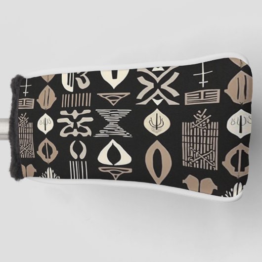 Sophisticated Luxury African Caribbean Mudcloth Golfheadcover (Voorkant)