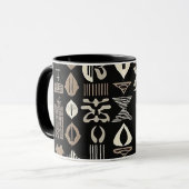 Sophisticated Luxury African Caribbean Mudcloth Mok (Voorkant links)
