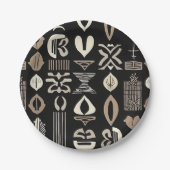 Sophisticated Luxury African Caribbean Mudcloth Papieren Bordje (Voorkant)
