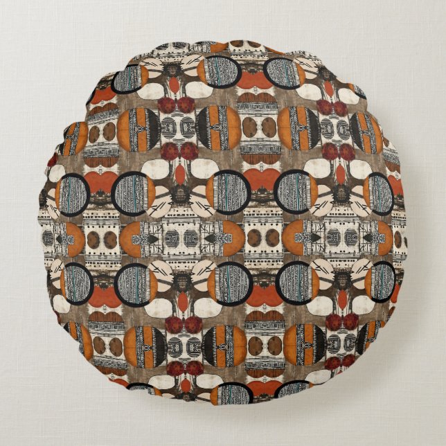 Sophisticated Luxury African Caribbean Rond Kussen (Voorkant)