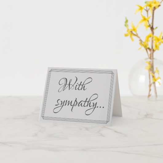 Sophisticated, Luxury Condolences Kaart (Gele Bloem)