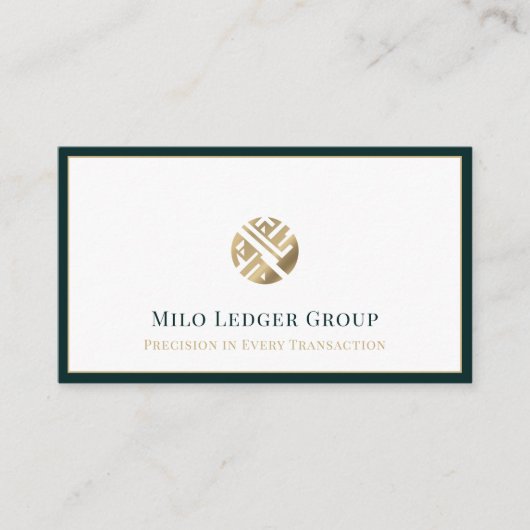 Sophisticated Luxury Gold Logo Visitekaartje (Voorkant)