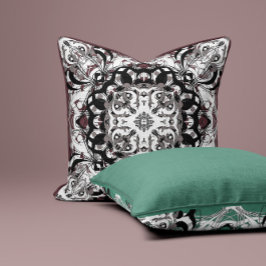 Sophisticated Mandala Sierkussen – Zwart & Burgu