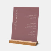 Sophisticated Maroon Minimalist Bar Menu Acryl Bord (Hoek)