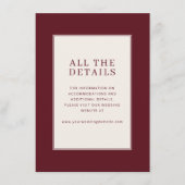 Sophisticated Maroon Minimalist Card Informatiekaartje (Voorkant)