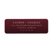 Sophisticated Maroon Typografie Etiket (Voorkant)