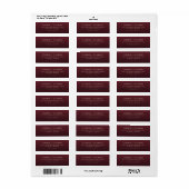 Sophisticated Maroon Typografie Etiket (Full Sheet)