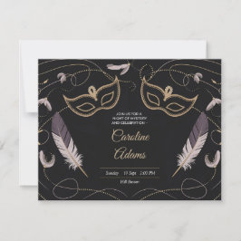 Sophisticated Masquerade Verjaardagsuitnodiging Ka Kaart