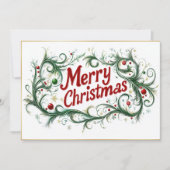 Sophisticated Merry Christmas Script Feestdagenkaart (Voorkant)