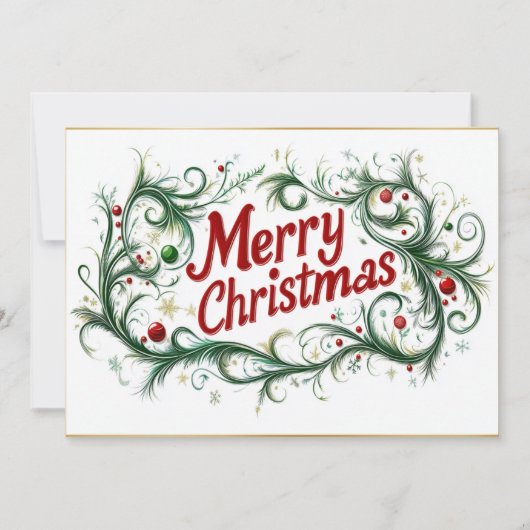 Sophisticated Merry Christmas Script Feestdagenkaart (Voorkant)