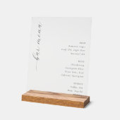 Sophisticated Minimalist Bar Menu Acryl Bord (Hoek)