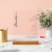 Sophisticated Minimalist Beverage Menu Acryl Bord (Huwelijk)
