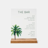 Sophisticated Minimalist Palm Tree Menu Acryl Bord (Voorkant)