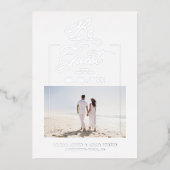 Sophisticated Minimalist Photo Elegant Script Folie Uitnodiging (Voorkant)
