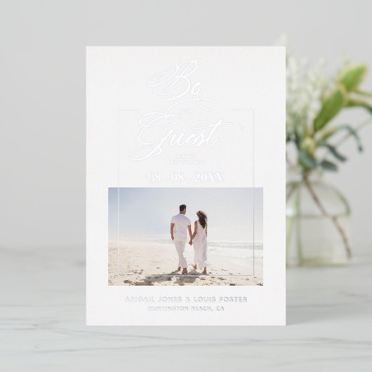 Sophisticated Minimalist Photo Elegant Script Folie Uitnodiging (Staand Voorkant)