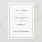 Sophisticated minimalistische trouwkaart details informatiekaartje (Voorkant)