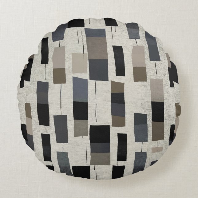 Sophisticated modern abstract rond kussen (Voorkant)