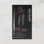 Sophisticated Modern Barber Salon Hair Stylist Visitekaartje (Voorkant)