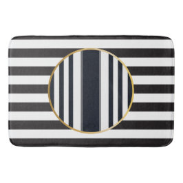 Sophisticated modern black and white Bath Mat
