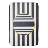 Sophisticated modern black and white Bath Mat (Voorkant Verticaal)