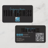 Sophisticated Modern Black Blue Logo Generic Visitekaartje (Voorkant / Achterkant)