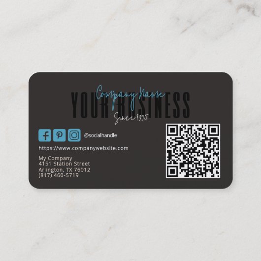 Sophisticated Modern Black Blue Logo Generic Visitekaartje (Achterkant)