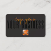 Sophisticated Modern Black Orange Logo Generic  Visitekaartje (Voorkant)