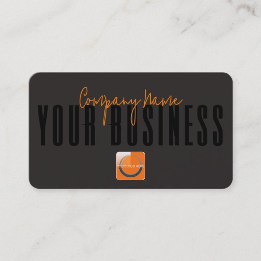 Sophisticated Modern Black Orange Logo Generic Visitekaartje (Voorkant)
