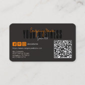 Sophisticated Modern Black Orange Logo Generic  Visitekaartje (Achterkant)