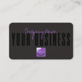 Sophisticated Modern Black  Purple Logo Generic  Visitekaartje (Voorkant)