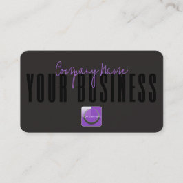 Sophisticated Modern Black  Purple Logo Generic  Visitekaartje