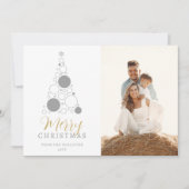 Sophisticated Modern Christmas Tree Photo Family Feestdagenkaart (Voorkant)