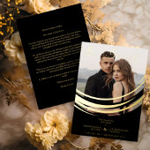 Sophisticated Modern Gold Abstract Geometric Shape Folie Uitnodiging