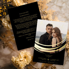 Sophisticated Modern Gold Abstract Geometric Shape Folie Uitnodiging