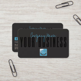 Sophisticated Modern Zwart Blauw Logo Algemeen  Visitekaartje