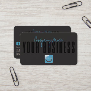 Sophisticated Modern Zwart Blauw Logo Algemeen  Visitekaartje