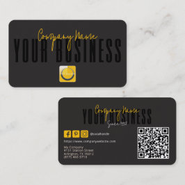 Sophisticated Modern Zwart Geel Logo Algemeen Visitekaartje