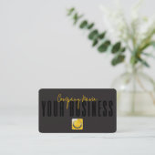 Sophisticated Modern Zwart Geel Logo Algemeen Visitekaartje (Staand voorkant)