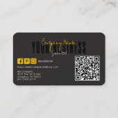 Sophisticated Modern Zwart Geel Logo Algemeen Visitekaartje (Achterkant)