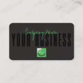 Sophisticated Modern Zwart Groen Logo Algemeen  Visitekaartje (Voorkant)