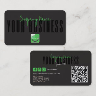 Sophisticated Modern Zwart Groen Logo Algemeen Visitekaartje