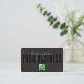 Sophisticated Modern Zwart Groen Logo Algemeen  Visitekaartje (Staand voorkant)