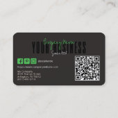 Sophisticated Modern Zwart Groen Logo Algemeen  Visitekaartje (Achterkant)