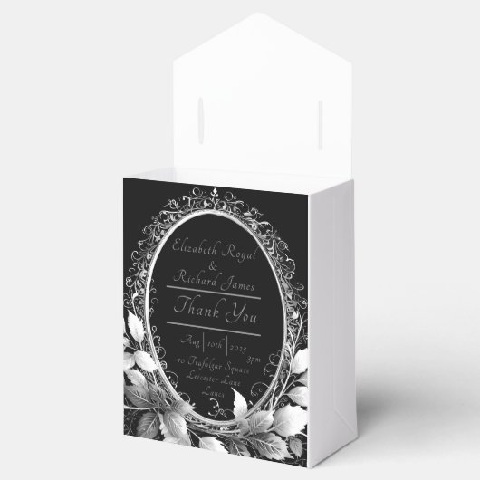 Sophisticated moderne bruiloft decor ontwerp bedankdoosjes (Geopend)